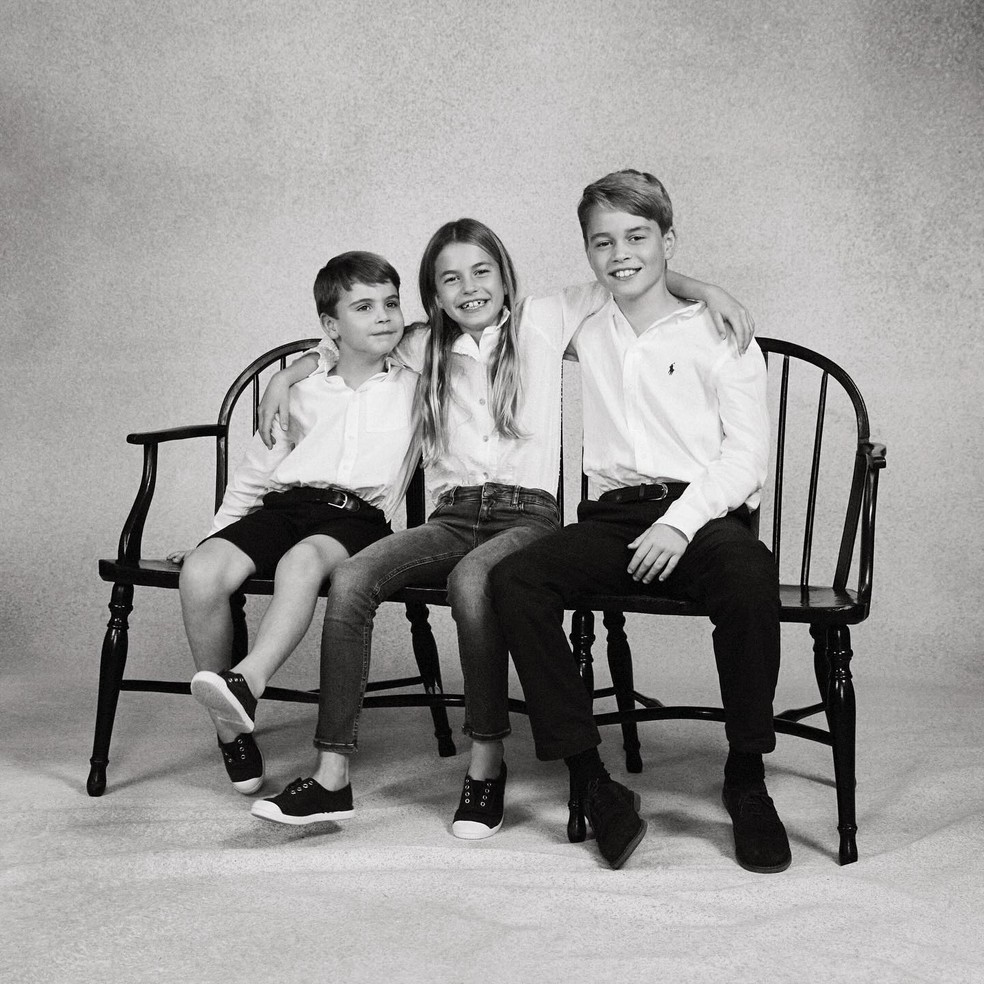 O príncipe Louis, a princesa Charlotte e o príncipe George — Foto: Reprodução Instagram
