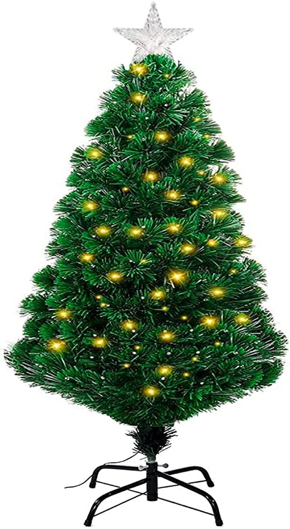Árvore De Natal Fibra Ótica com Led Amarelo (90cm) — Foto: Reprodução/ Amazon