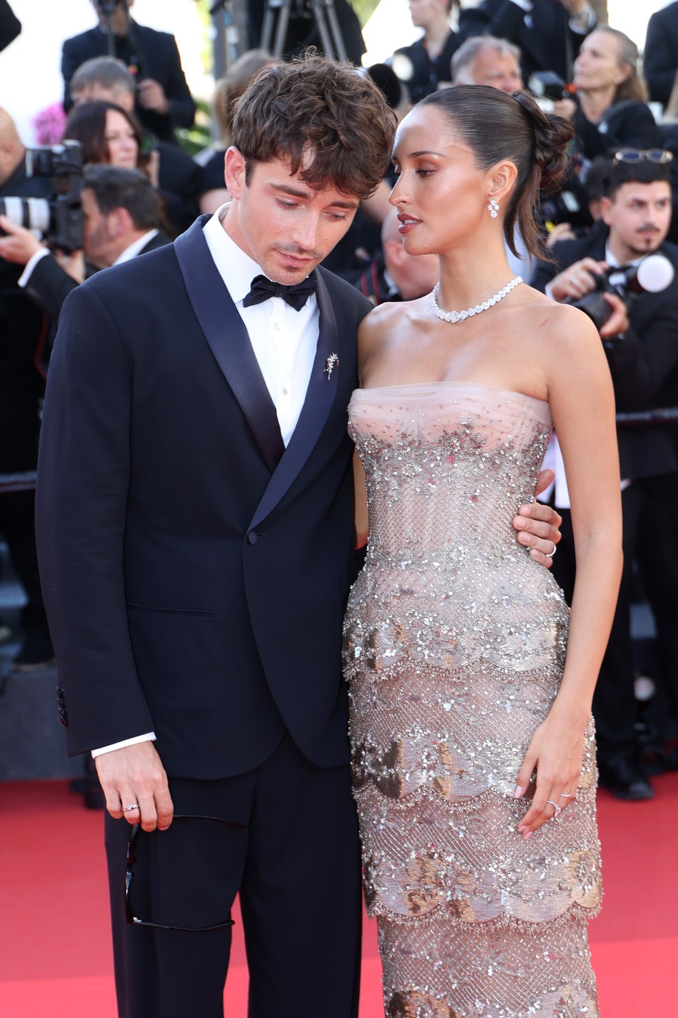 Charles Leclerc e Alexandra Lecler — Foto: Getty Images