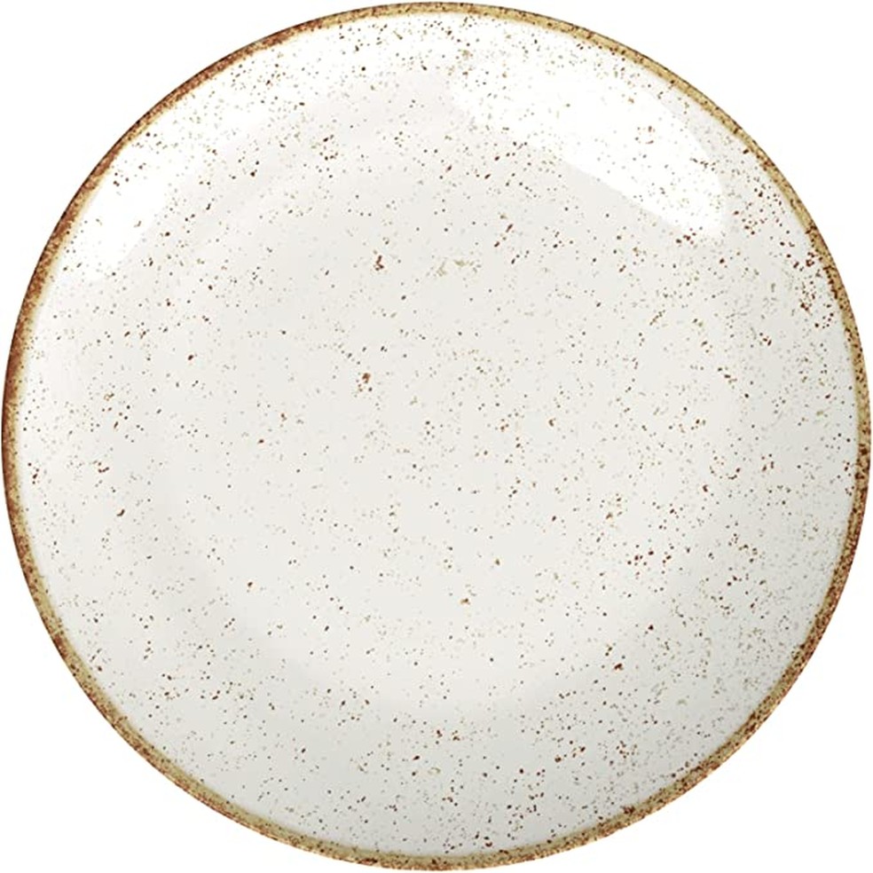 Prato raso rústico marrom em porcelana decorada, Tramontina  — Foto: Reprodução/ Amazon
