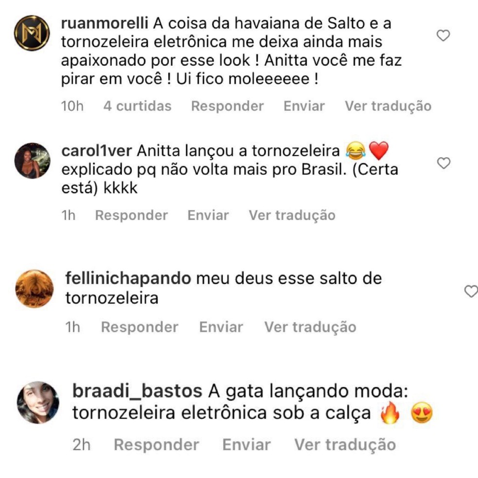 Anitta repete chinelo de salto usado por Sabrina Sato e fãs dividem opiniões — Foto: Reprodução/ Instagram 