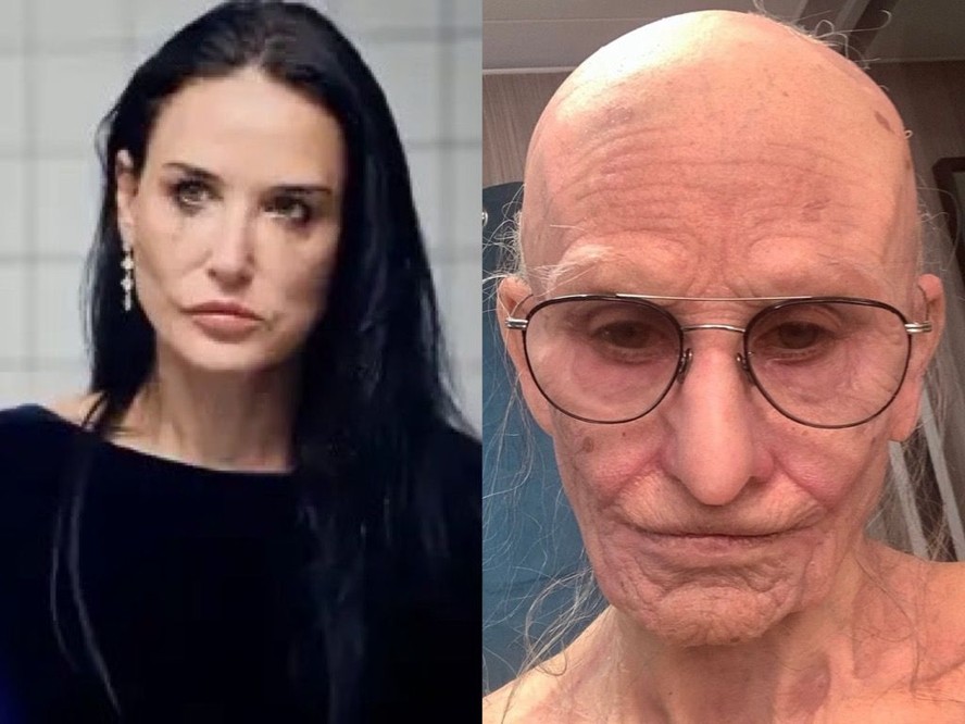 Demi Moore surge irreconhecível ao se caracterizar para 'A Substância' |  Celebridades | Vogue