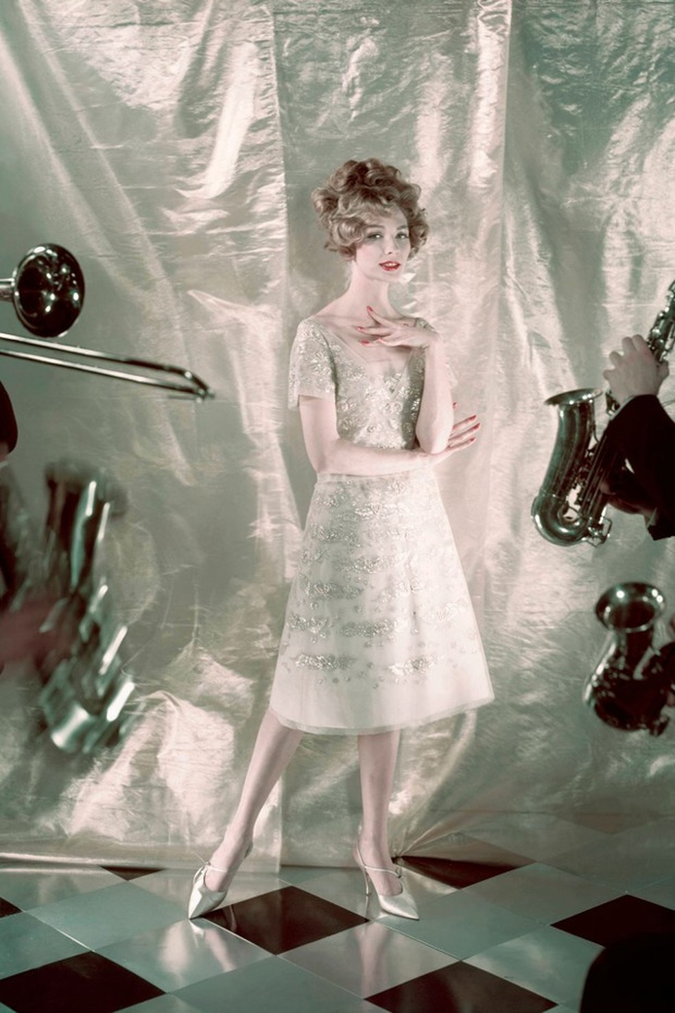Vestido Trapeze da Dior, 1958 (Foto: Henry Clarke/Condé Nast/ Getty Images) — Foto: Vogue
