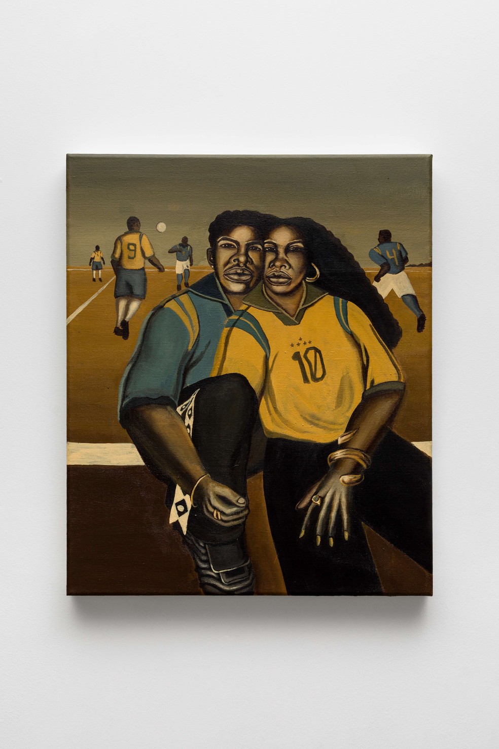 "De Lateral" (2026), de Victor Fidelis. Tinta acrílica sobre tela, 50 x 60 cm. — Foto: Victor Fidelis