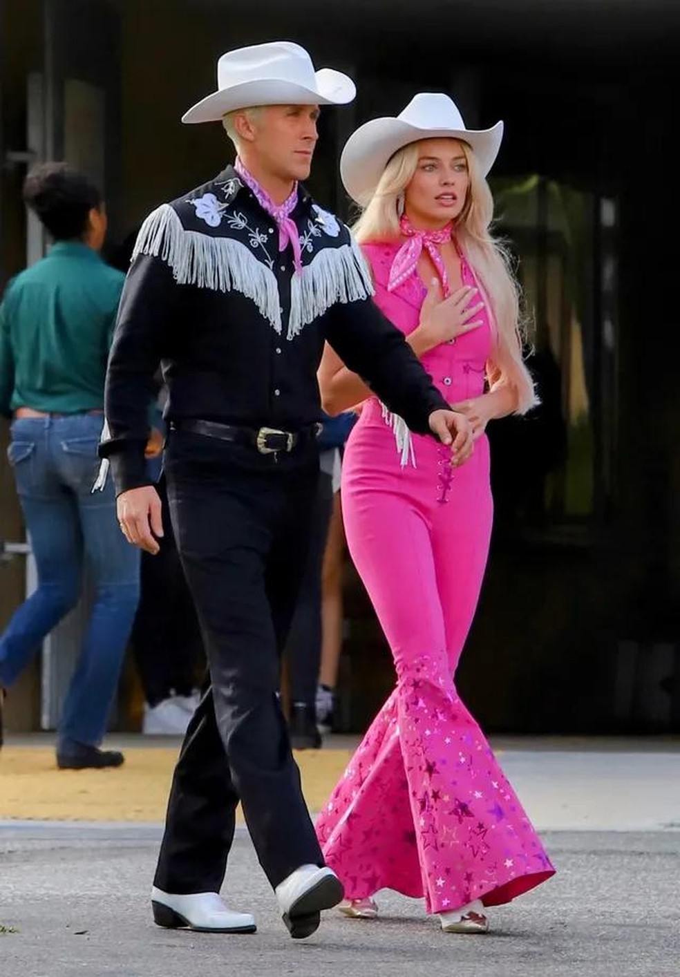 Fato Barbi Movie Margot Robbie's Barbe para mulher, vestido rosa