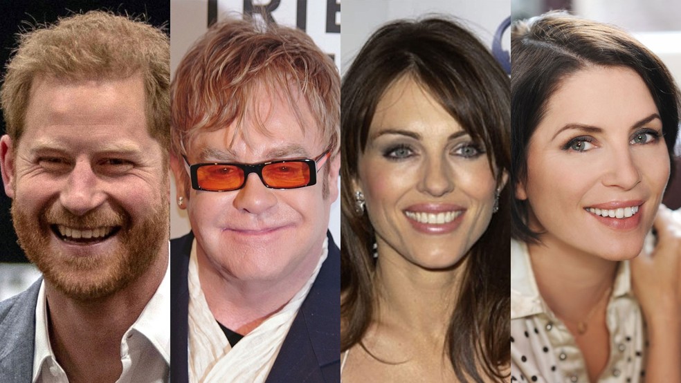 Princípe Harry, Elton Johnm Elizabeth Hurley, Sadie Frost — Foto: GettyImages
