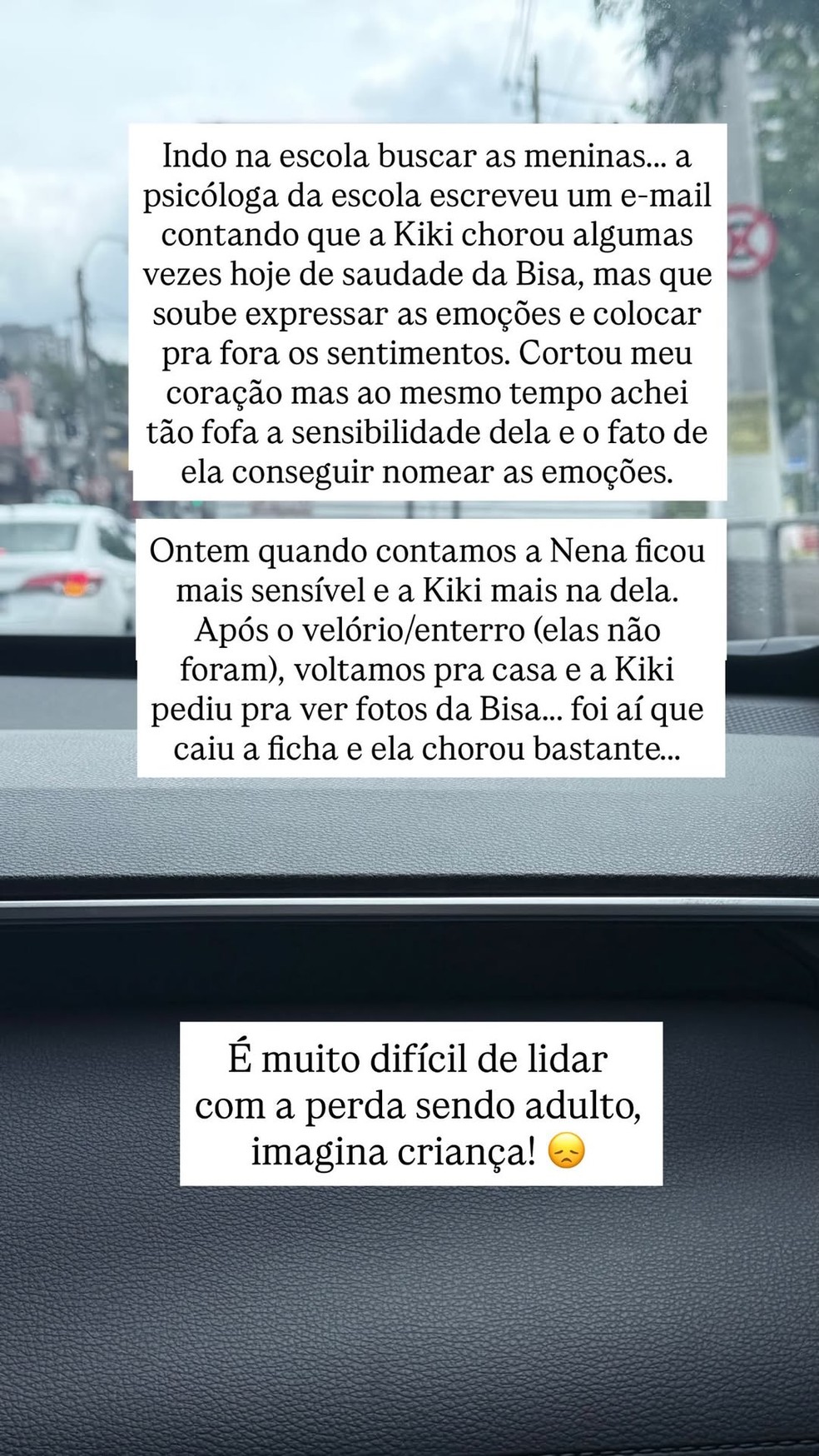 Fabiana Justus emociona ao revelar reação das filhas após morte da bisavó — Foto: Reprodução/Instagram