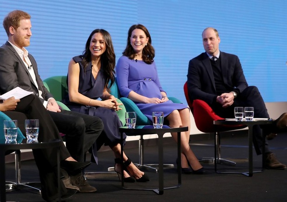 LONDON, ENGLAND - FEBRUARY 28:  Prince Harry, Meghan Markle, Catherine, Duchess of Cambridge and Prince William, Duke of Cambridge attend the first annual Royal Foundation Forum held at Aviva on February 28, 2018 in London, England. Under the theme 'Makin (Foto: Getty Images) — Foto: Vogue