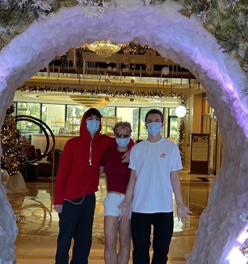 Britney Spears e os filhos Sean Preston e Jayden James — Foto: Reprodução/Instagram Britney Spears