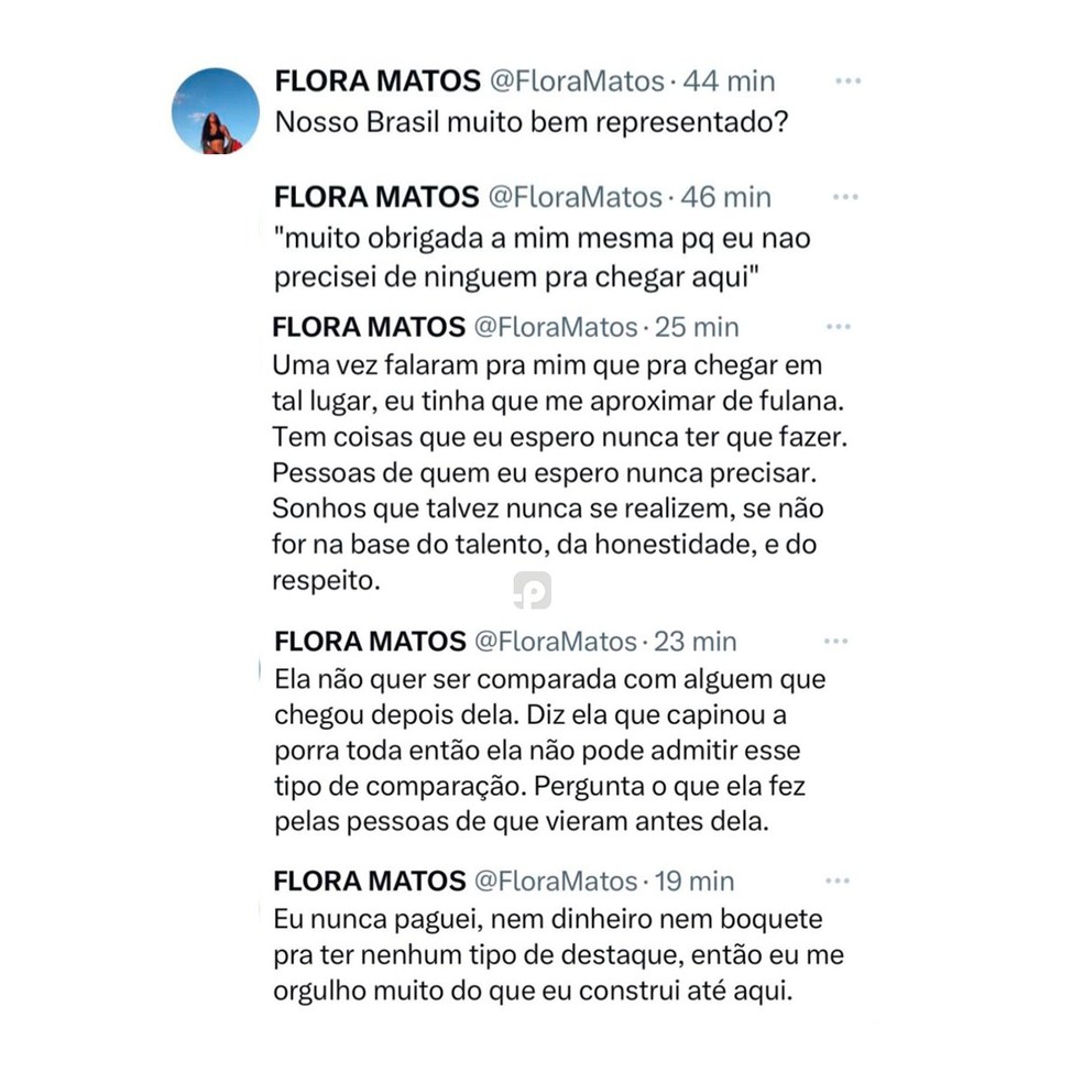 Post Flora Matos — Foto: Reprodução/Twitter