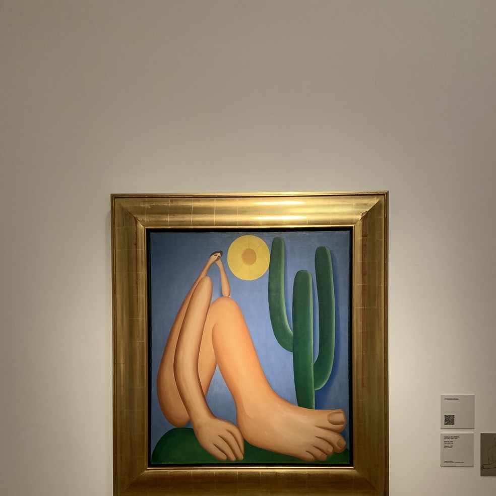 A obra 'Abaporu', de Tarsila do Amaral, no museu Malba, registrada em 2023 — Foto: Arquivo pessoal