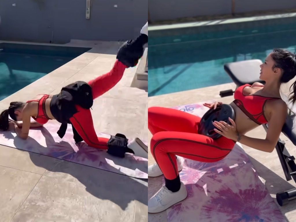 Bruna Biancardi exibe treino intenso do sábado