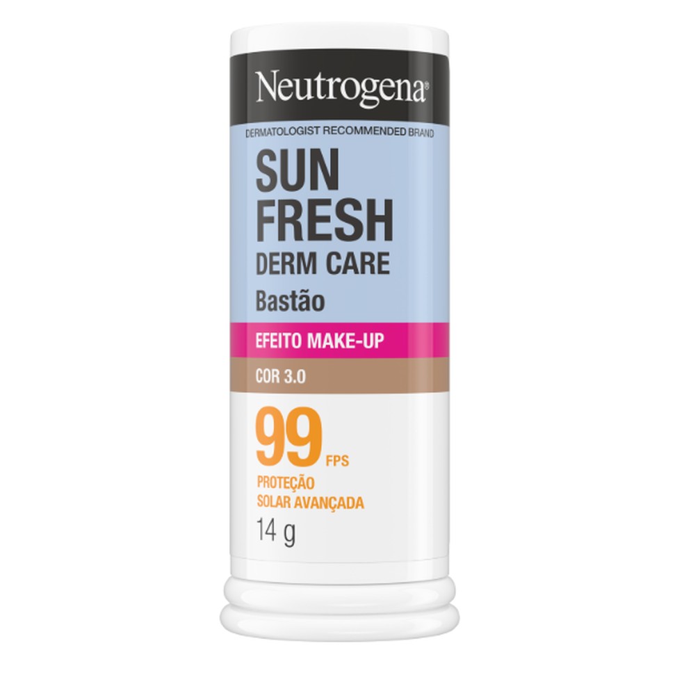 Sun Fresh Bastão Efeito Make-up FPS 99, Neutrogena — Foto: Divulgação
