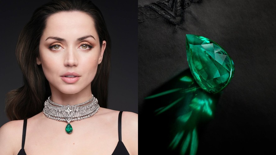 Ana de Armas brilha com colar que traz esmeralda brasileira de 30,75 ...
