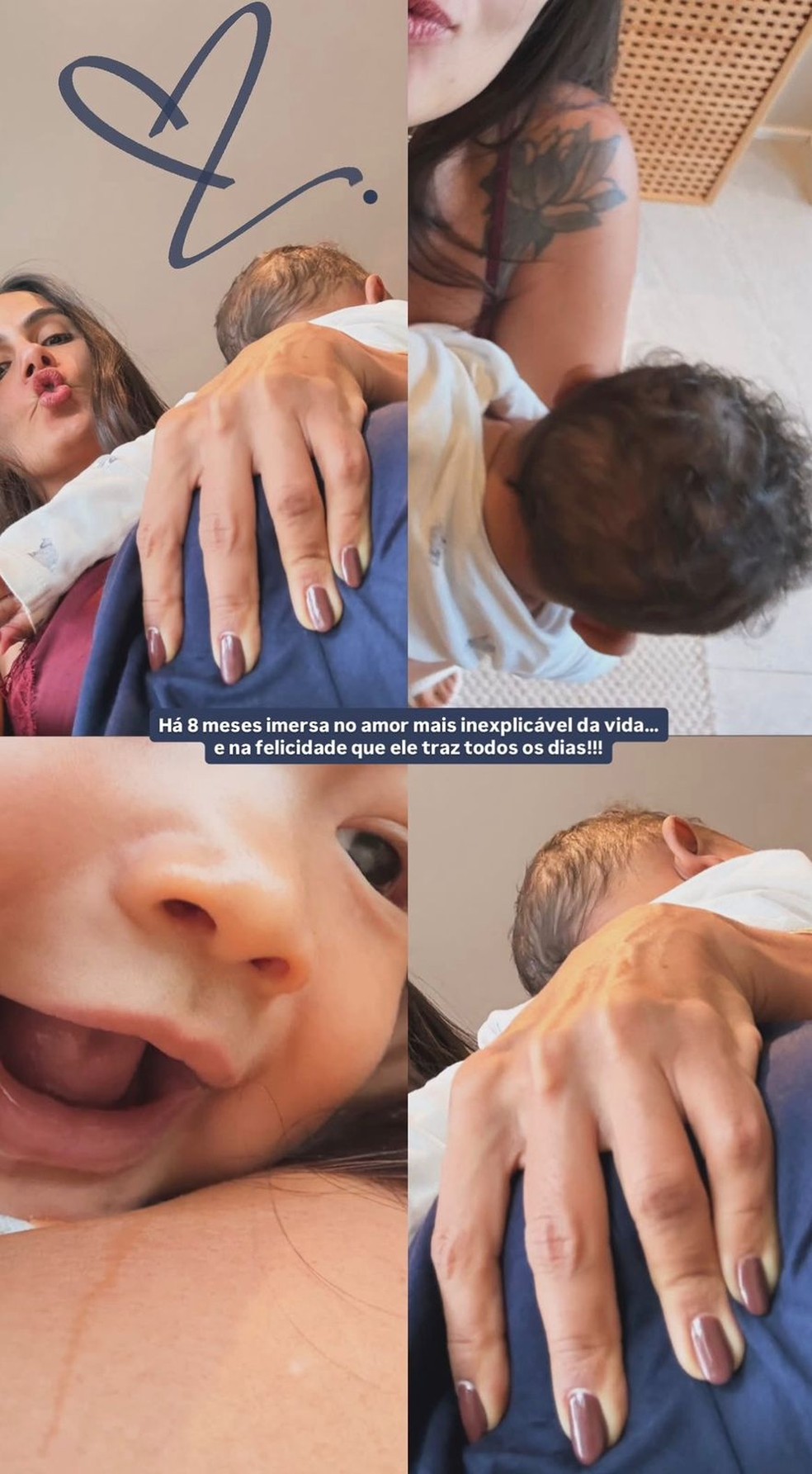 Carol Peixinho celebra 8 meses de vida do filho com Thiaguinho — Foto: Reprodução/Instagram