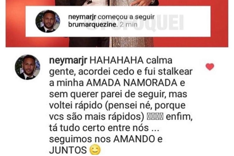 Neymar nega término com Bruna (Foto: Reprodução/Instagram) — Foto: Vogue