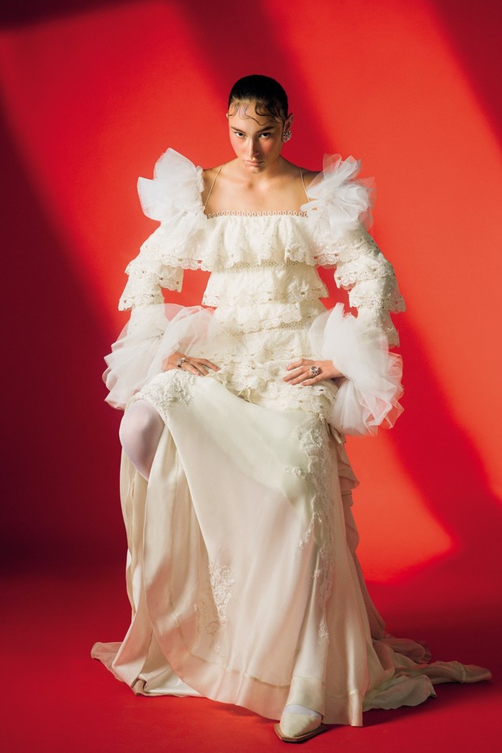 Noiva fashionista volumes camadas e plissados Noiva Vogue