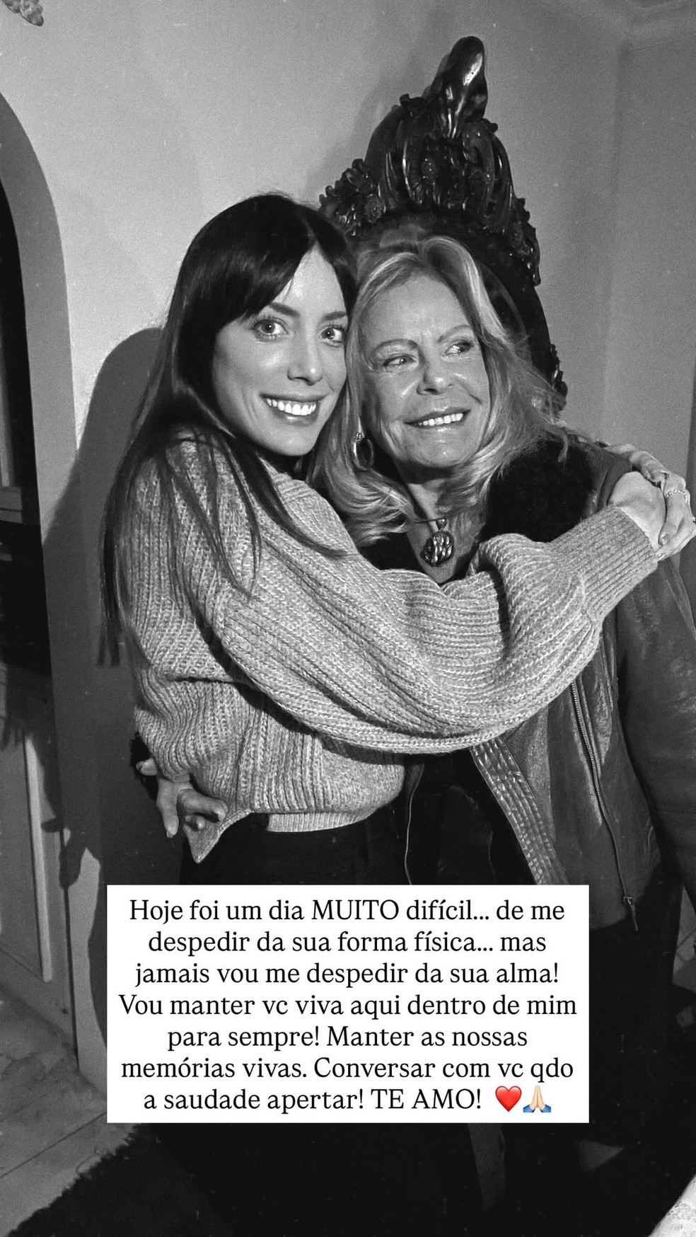 Fabiana Justus emociona ao revelar reação das filhas após morte da bisavó — Foto: Reprodução/Instagram