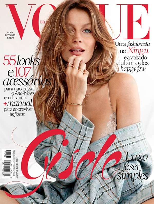 Com vocês, Gisele Bündchen na capa da edição de dezembro da Vogue
