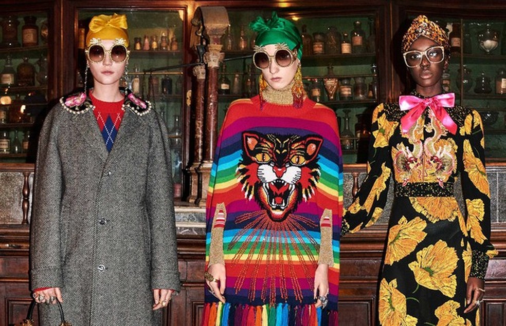 Gucci apresenta pre-fall com patchwork de florais e animal prints