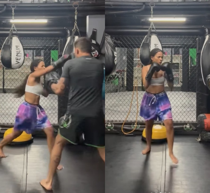 Bella Campos mostra treino de boxe e avisa: 'Talvez esteja aprendendo a ...