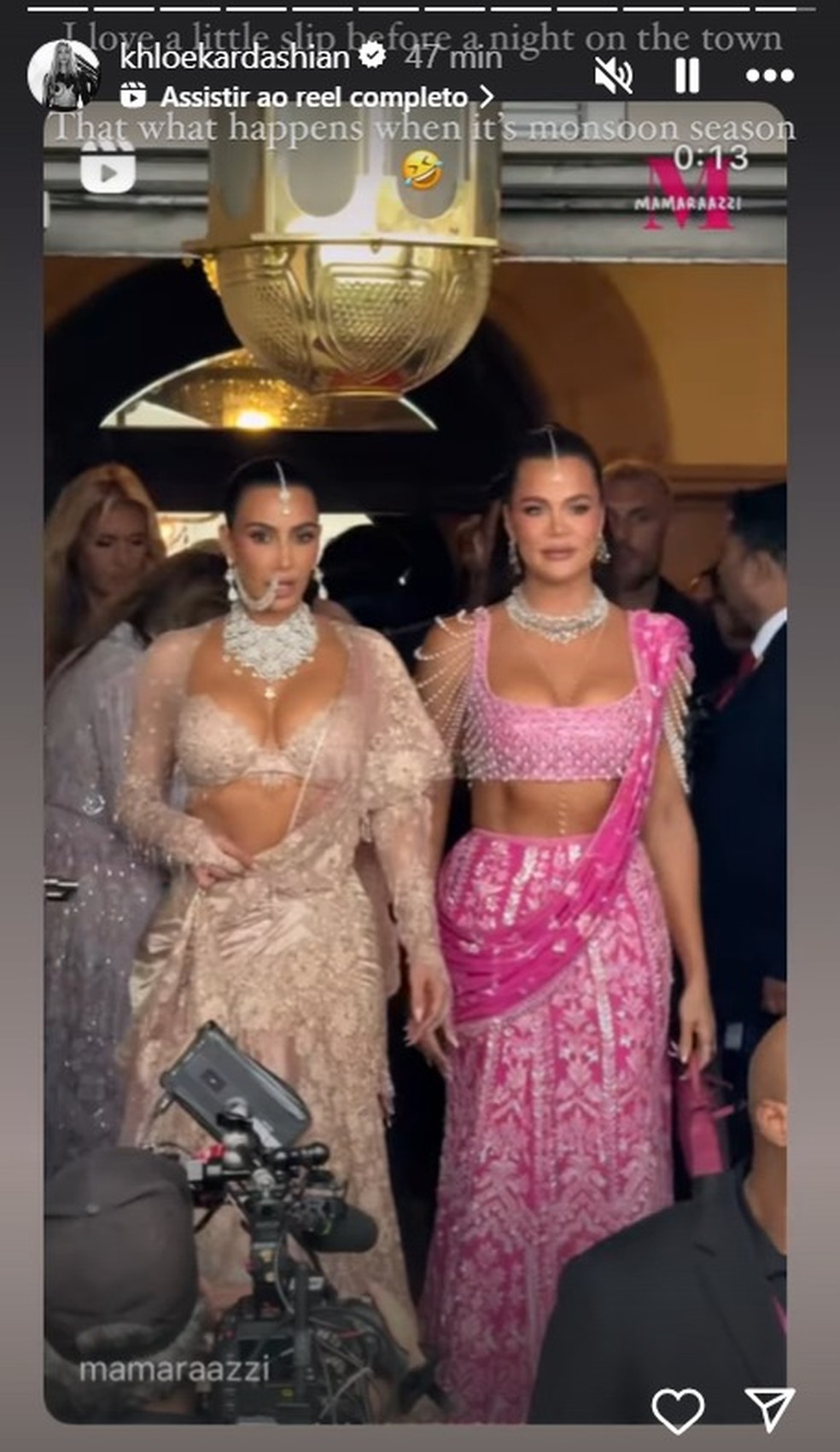 Kim Kardashian e a irmã, Khloe — Foto: Reprodução/Instagram
