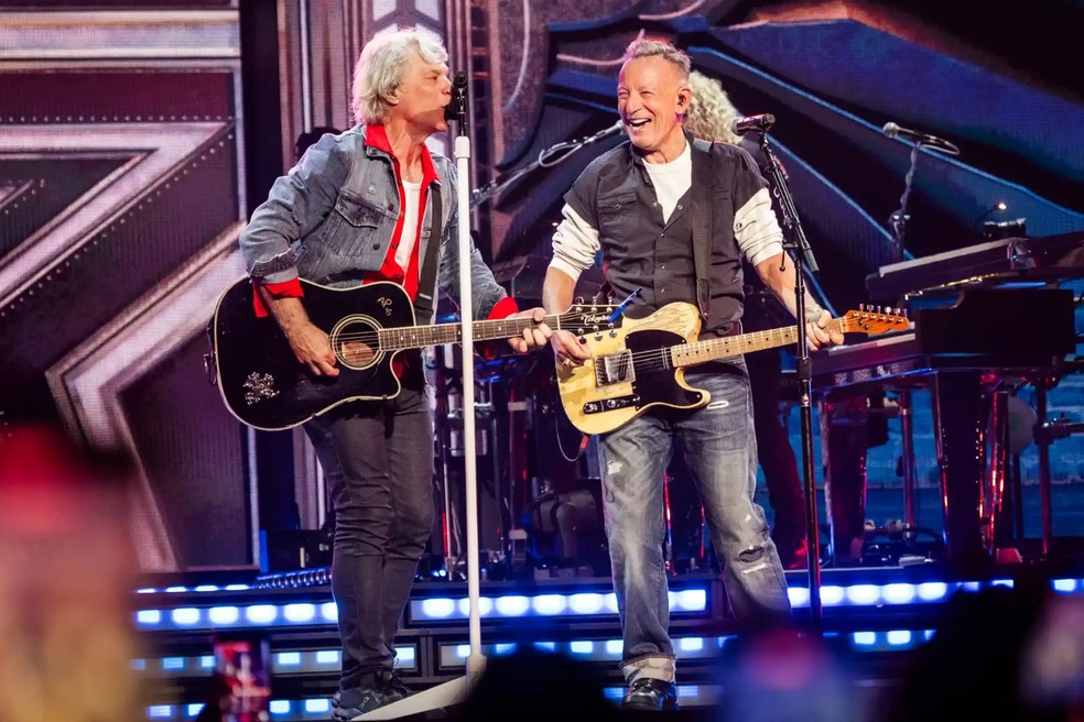Bon Jovi e Bruce Springsteen — Foto: Cherie Hansson