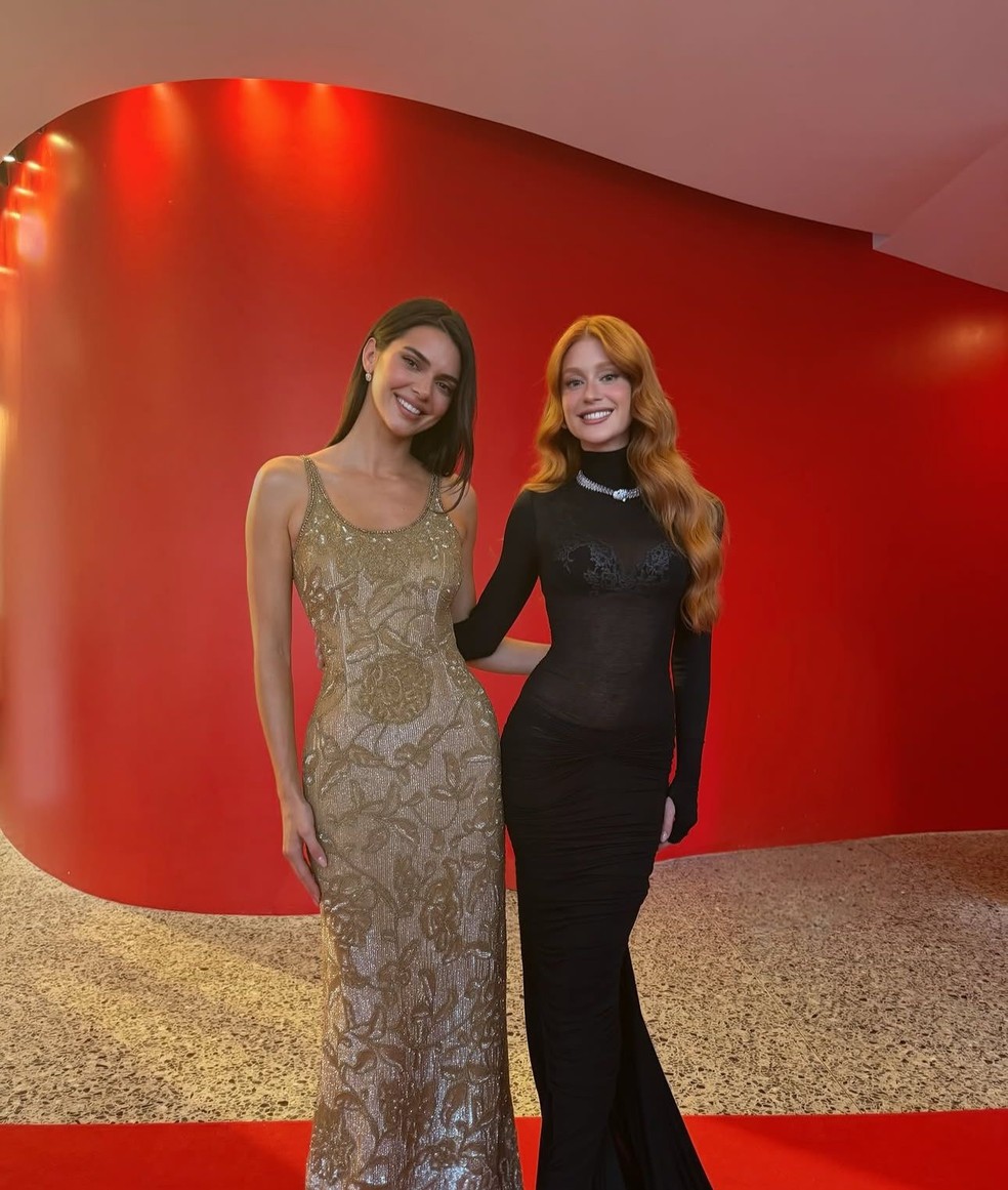 Kendall Jenner e Marina Ruy Barbosa — Foto: Reprodução/Instagram