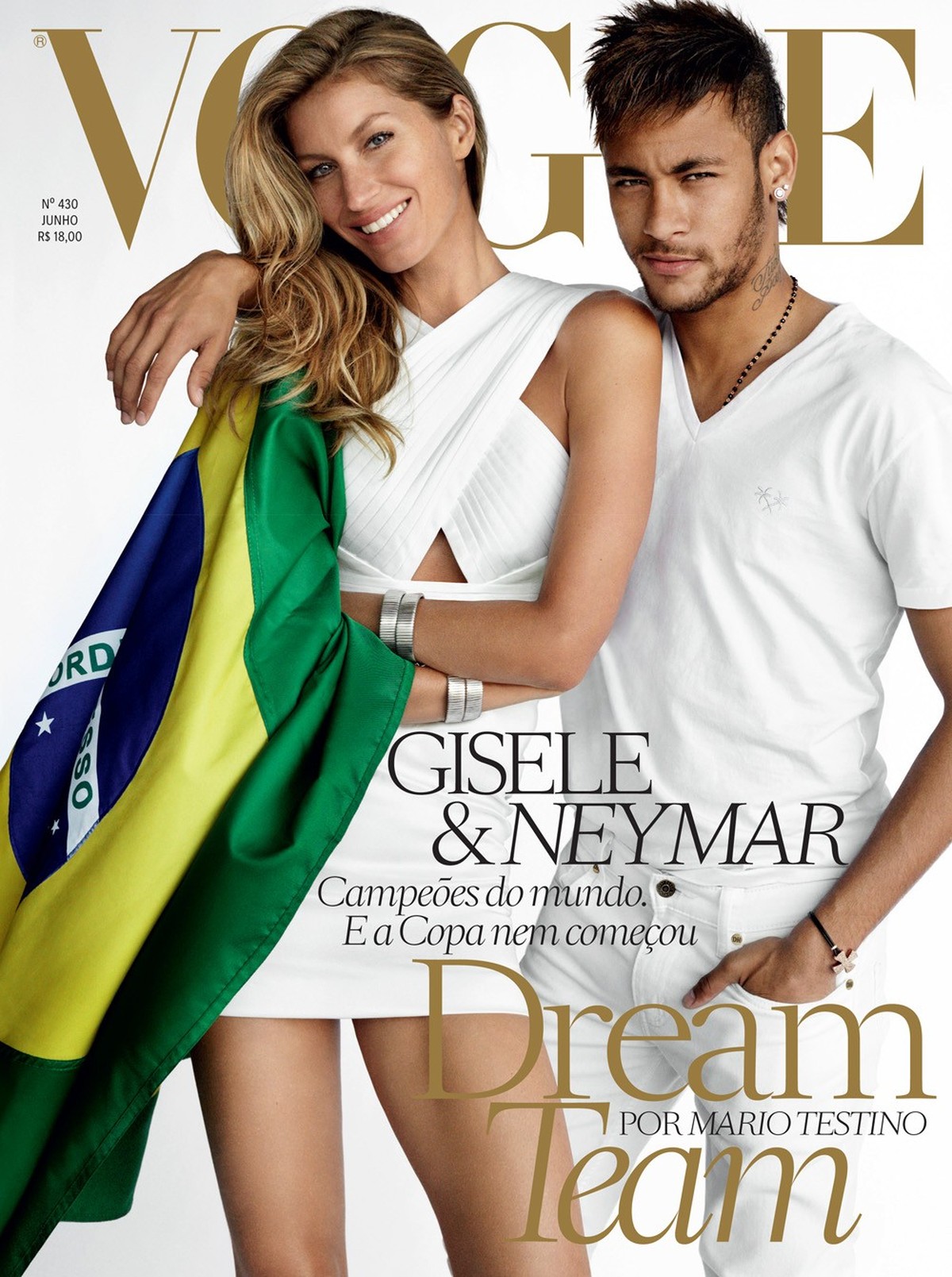 Gisele Bündchen e Neymar Jr. nas capas de junho da Vogue Brasil
