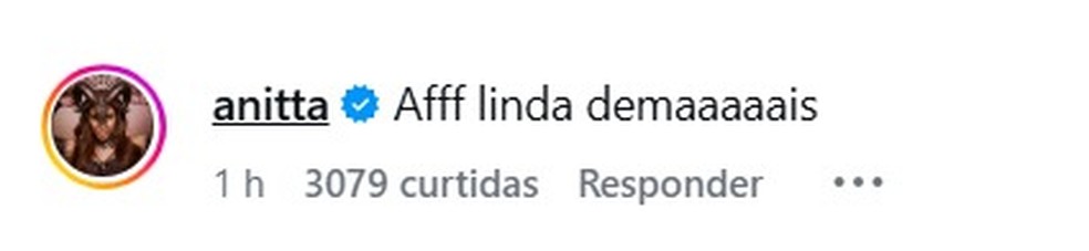 Anitta elogia Ana Castela — Foto: Reprodução/Instagram