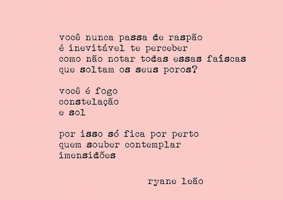 A brasileira Ryane Leão, que criou o poema abaixo para esta edição da Vogue (Foto: Divulgação e Reprodução/ Instagram) — Foto: Vogue