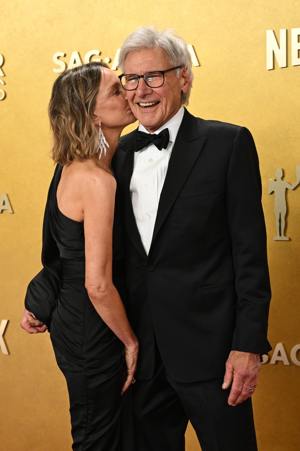 Calista Flockhar e Harrison Ford — Foto: Getty Images