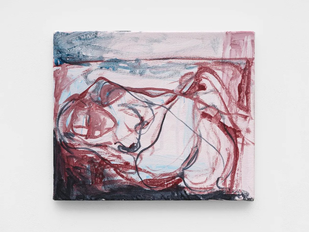 Tracey Emin, I Want Your Warmth, 2025. Acrílica sobre tela, 25,6 × 30,6 × 2,2 cm. — Foto: Tracey Emin. Foto: White Cube (Eva Herzog)/ Divulgação