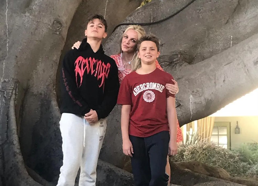 Britney Spears e os filhos Sean Preston e Jayden James — Foto: Reprodução/Instagram Britney Spears
