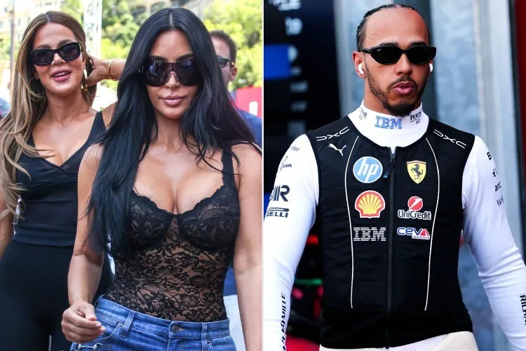 Kim Kardashian prestigia Lewis Hamilton em etapa da Fórmula 1 em Mônaco