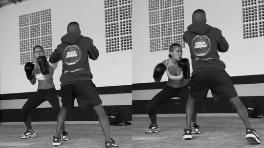 Bella Campos mostra habilidade em treino de boxe