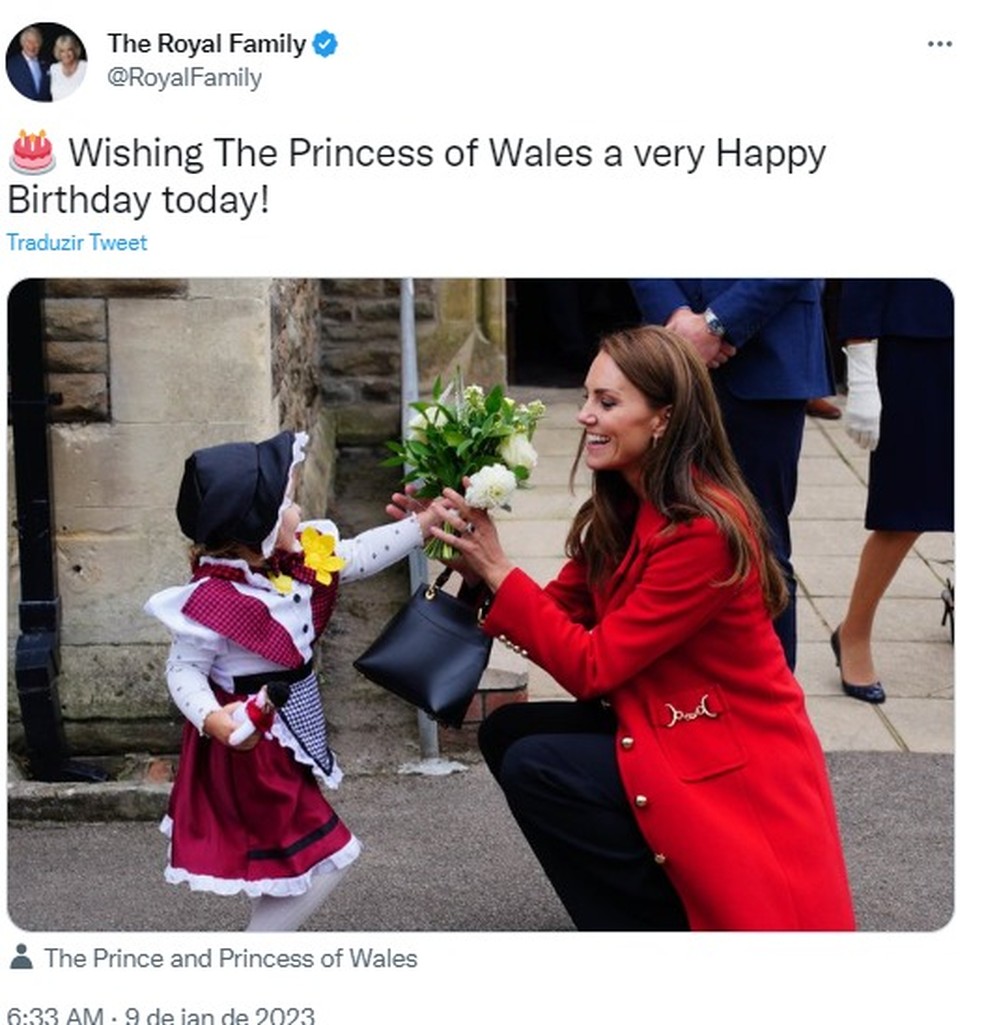 Família real britânica celebra Kate Middleton — Foto: Reprodução