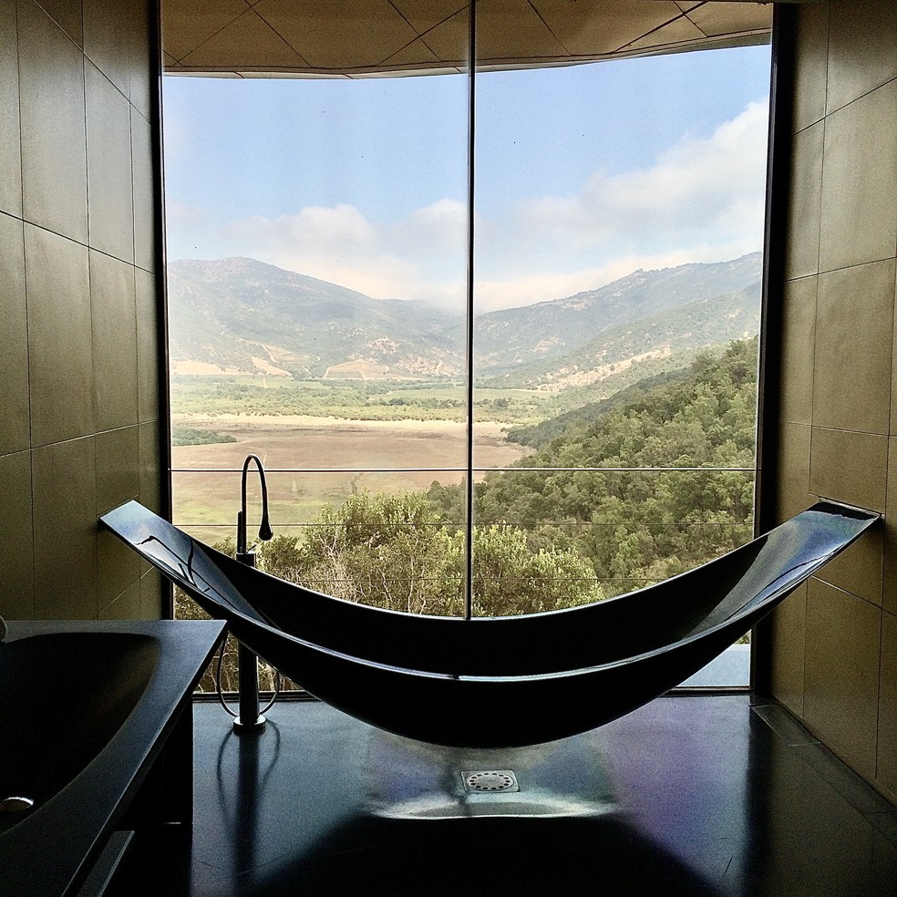 Banheiro do Vik Chile — Foto: Juliana A. Saad / Arquivo pessoal 