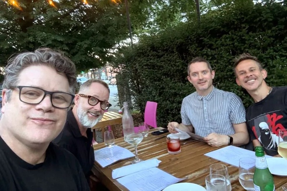 Sean Astin, Billy Boyd, Elijah Wood e Dominic Monaghan — Foto: Reprodução/Instagram