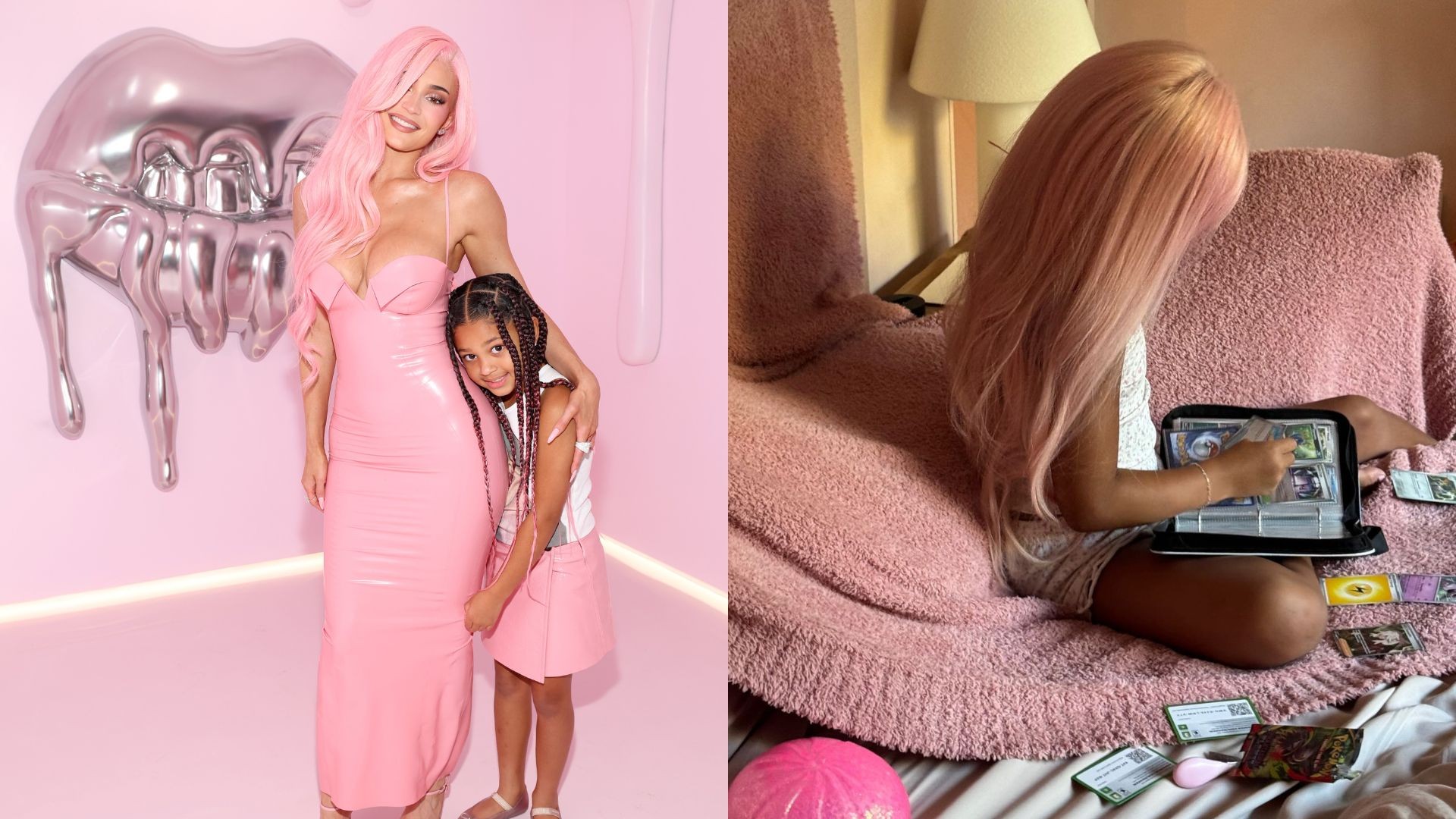 Filha de Kylie Jenner invade closet de perucas da mãe e resu
