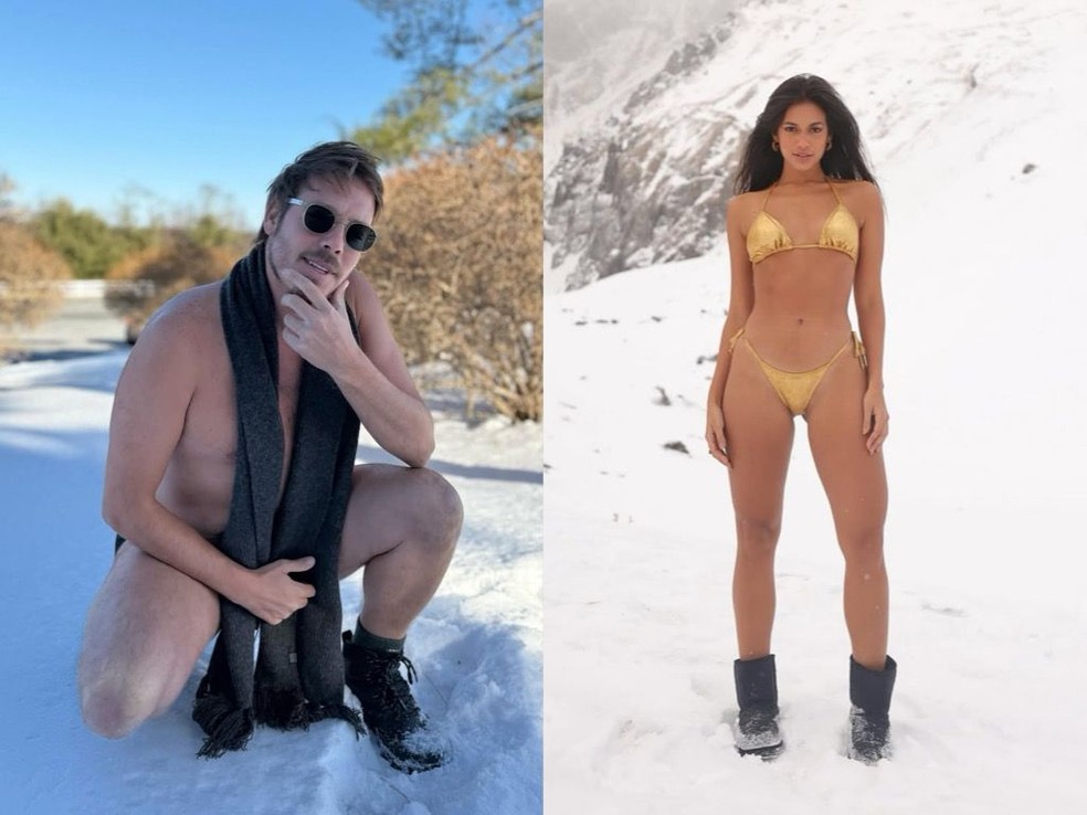 Fábio Porchat posa na neve — Foto: Reprodução/Instagram