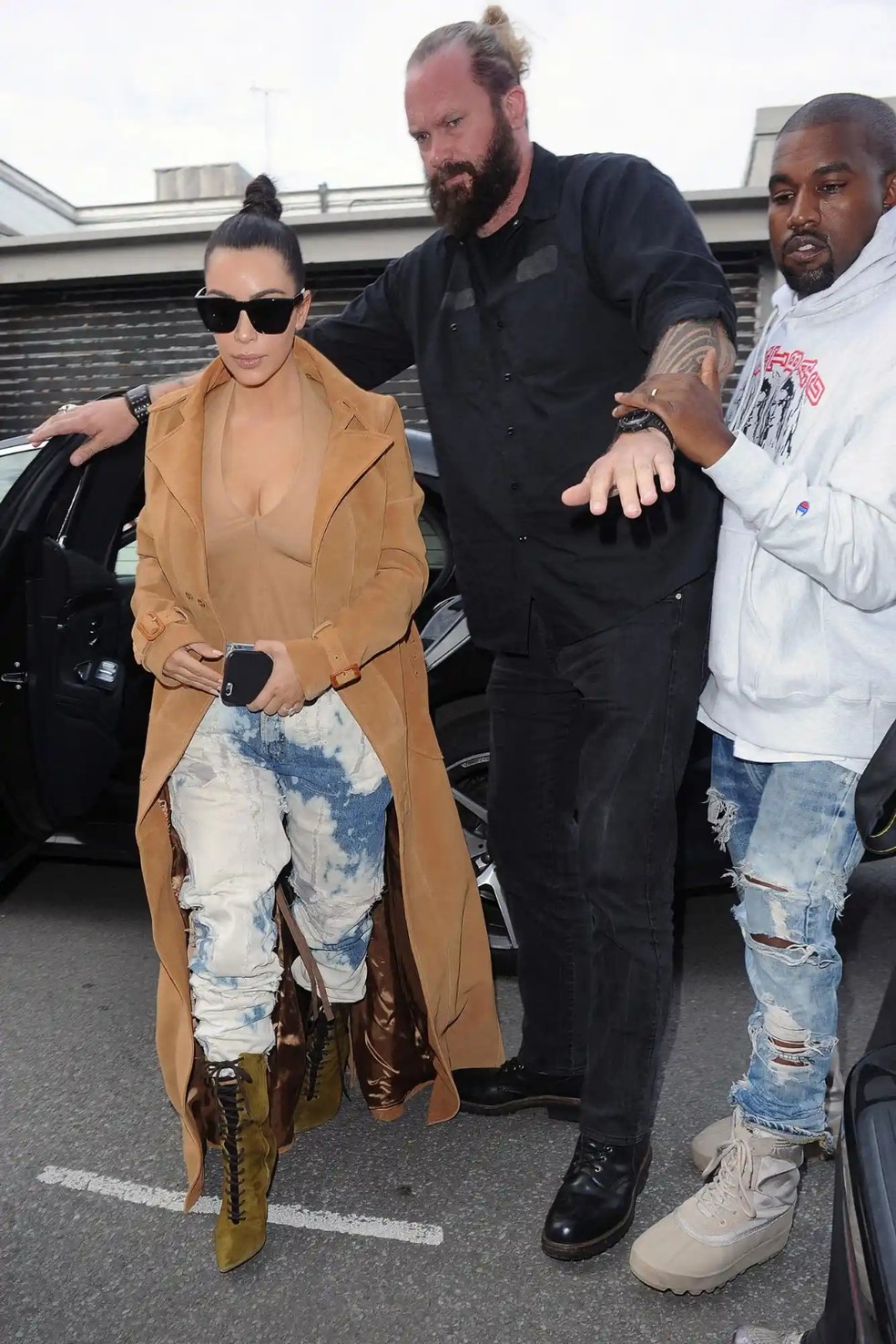 Mason Haynes com Kim Kardashian e Kanye West — Foto: GettyImages