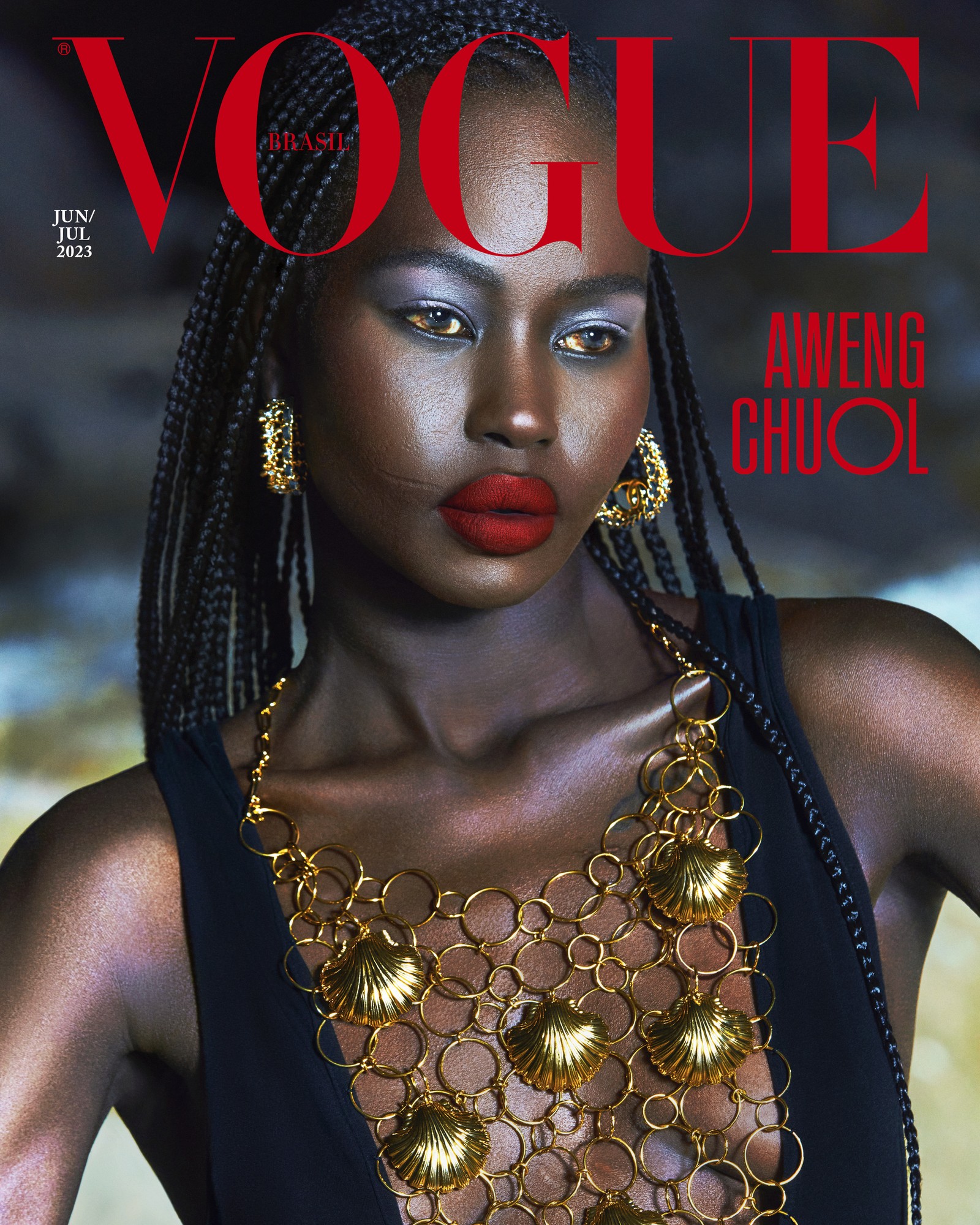 Aweng Chuol na Capa da Vogue Brasil de Junho 2023 — Foto: Gabriela Schmidt/ Vogue Brasil