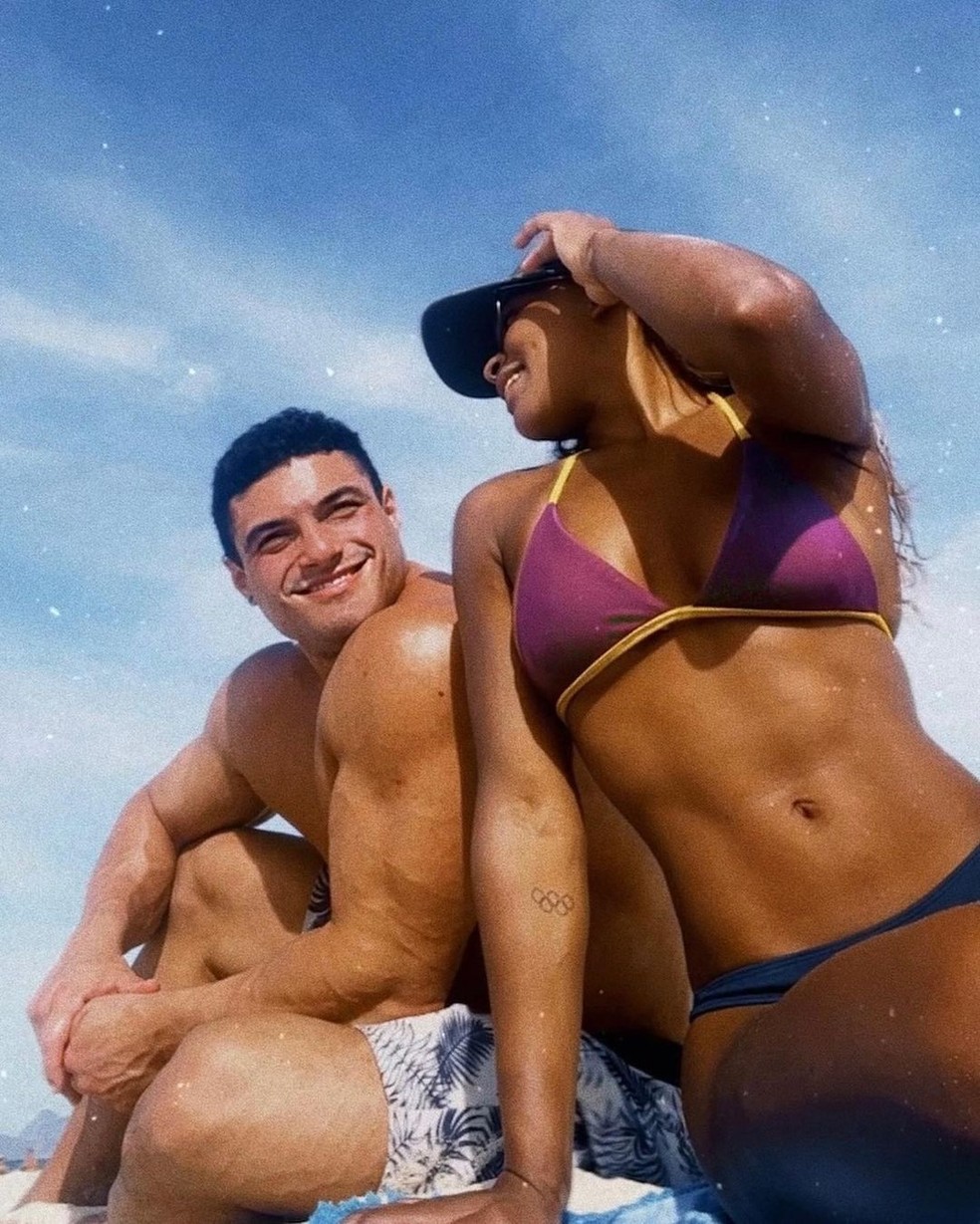 Rebeca Andrade comemora aniversário do namorado "Nosso namoro tem me proporcionado os dias mais