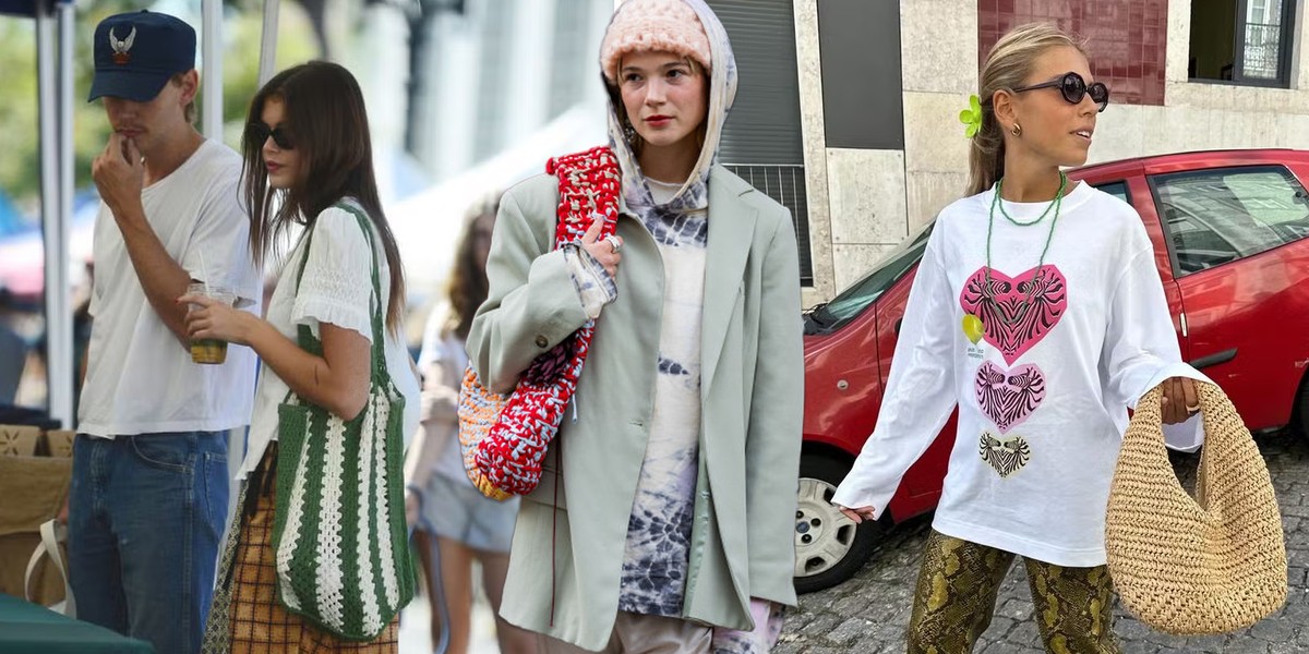Maxi bolsa de crochê é a nova tendência do street style; inspire-se!
