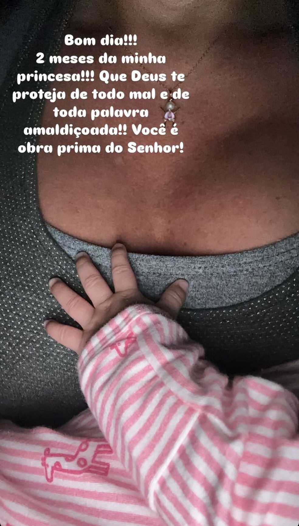 Graciele Lacerda celebra segundo mês de vida de Clara — Foto: Reprodução/Instagram