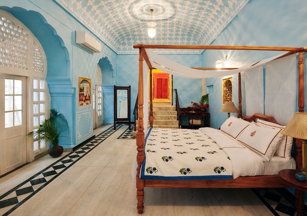 Acomodação em palácio na Índia (Foto: divulgação) — Foto: Vogue