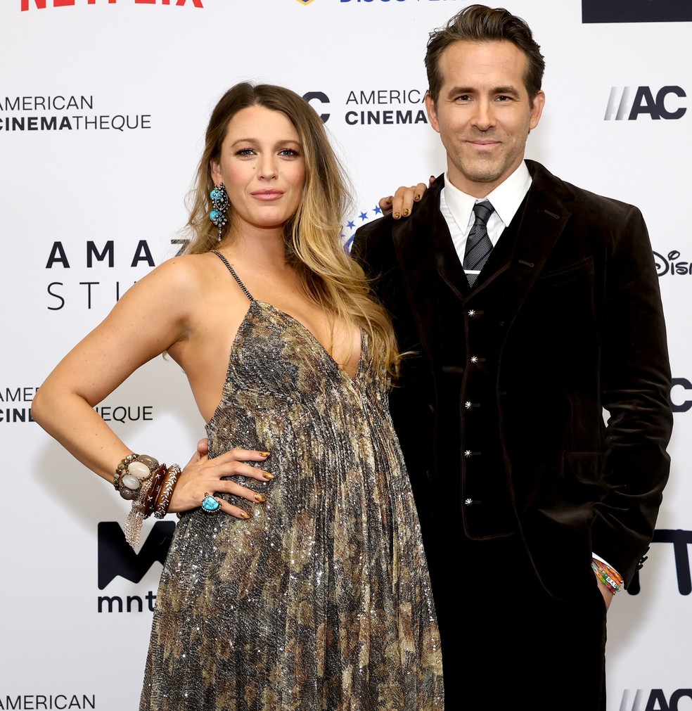 Blake Lively e Ryan Reynolds no American Cinematheque Awards — Foto: Getty Images for American Cinematheque