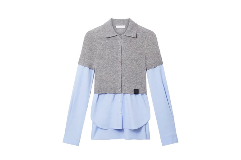 Cardigan com efeito de sobreposição, da Stella McCartney -  Preço sugerido: R$ 11.040 — Foto: Reprodução