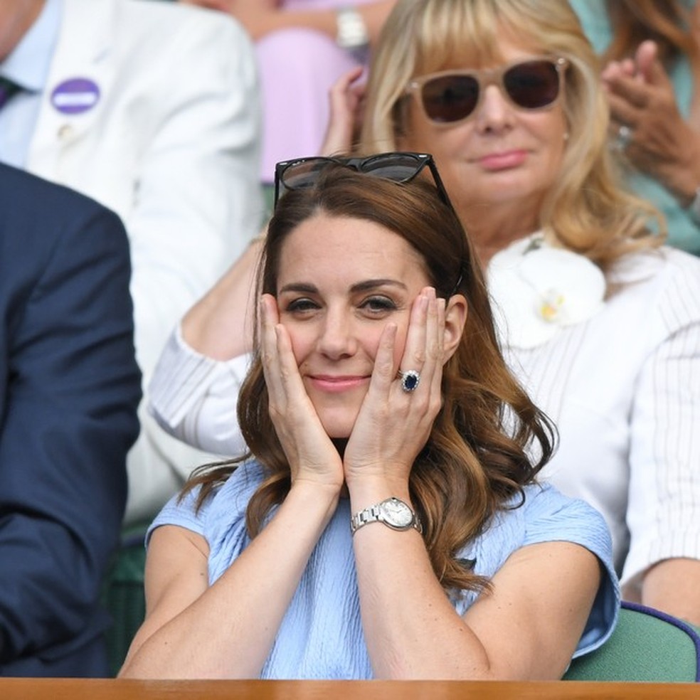 Kate torce durante final de Wimbledon (Foto: Getty Images) — Foto: Vogue